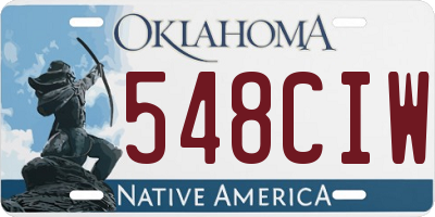 OK license plate 548CIW