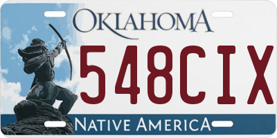 OK license plate 548CIX