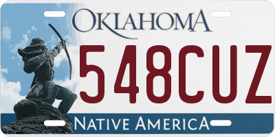 OK license plate 548CUZ