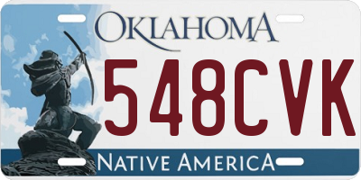 OK license plate 548CVK