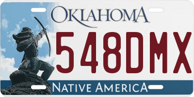 OK license plate 548DMX