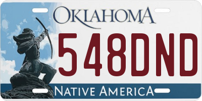OK license plate 548DND