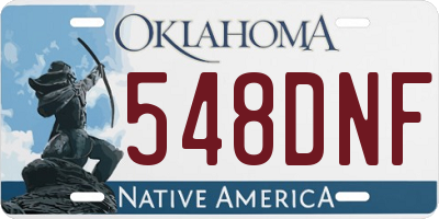 OK license plate 548DNF