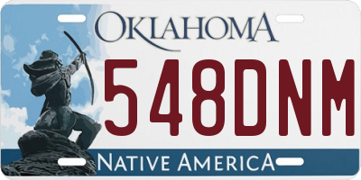OK license plate 548DNM