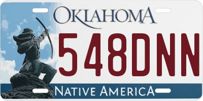 OK license plate 548DNN