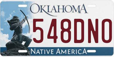 OK license plate 548DNO