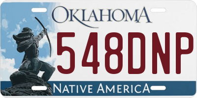 OK license plate 548DNP