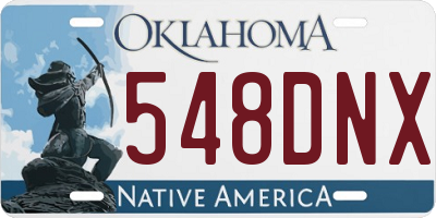 OK license plate 548DNX