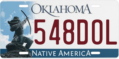 OK license plate 548DOL