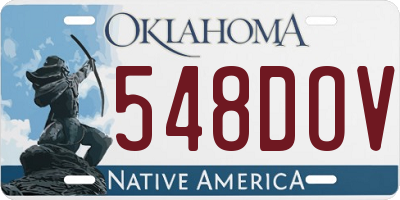 OK license plate 548DOV