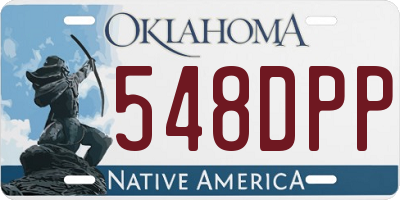 OK license plate 548DPP