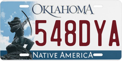 OK license plate 548DYA