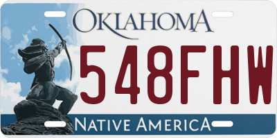 OK license plate 548FHW