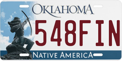 OK license plate 548FIN