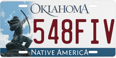 OK license plate 548FIV