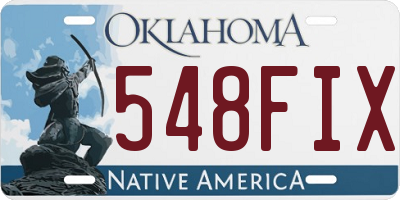 OK license plate 548FIX