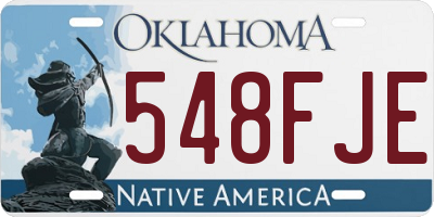 OK license plate 548FJE