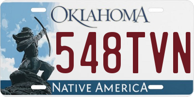 OK license plate 548TVN