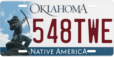 OK license plate 548TWE