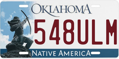 OK license plate 548ULM