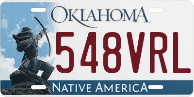 OK license plate 548VRL