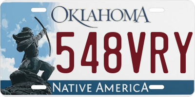 OK license plate 548VRY