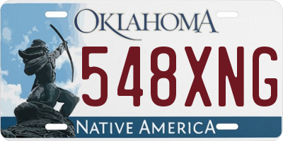OK license plate 548XNG