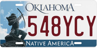 OK license plate 548YCY