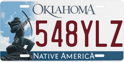 OK license plate 548YLZ