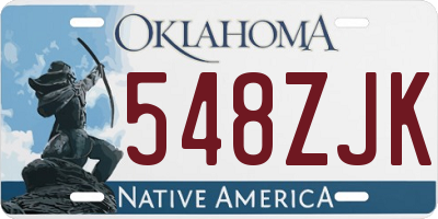 OK license plate 548ZJK