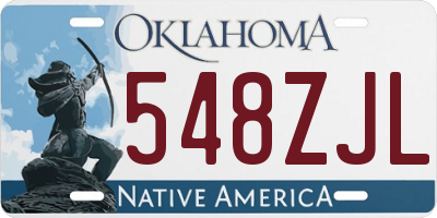 OK license plate 548ZJL