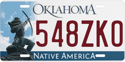 OK license plate 548ZKO