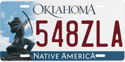 OK license plate 548ZLA