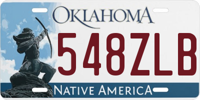 OK license plate 548ZLB