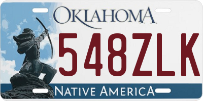 OK license plate 548ZLK
