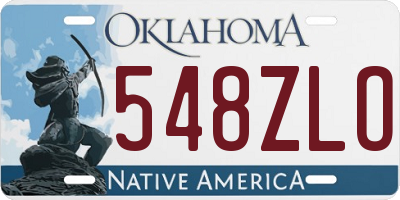 OK license plate 548ZLO