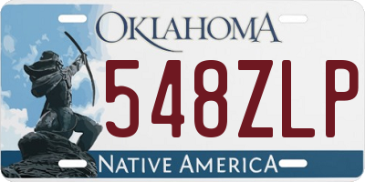 OK license plate 548ZLP