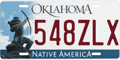 OK license plate 548ZLX