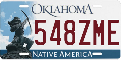 OK license plate 548ZME