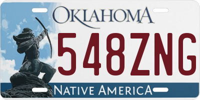 OK license plate 548ZNG