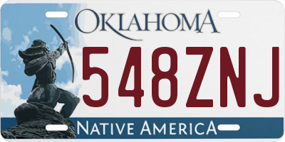 OK license plate 548ZNJ