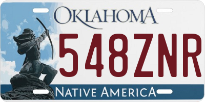 OK license plate 548ZNR