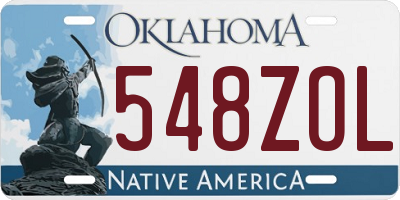 OK license plate 548ZOL