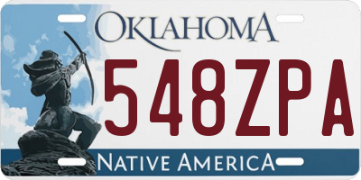 OK license plate 548ZPA