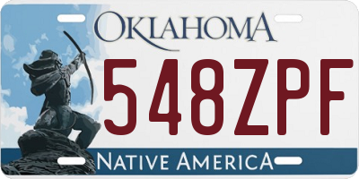 OK license plate 548ZPF