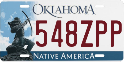 OK license plate 548ZPP