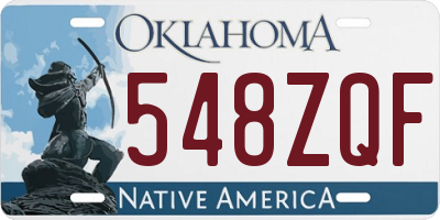 OK license plate 548ZQF