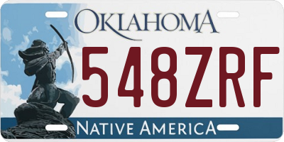 OK license plate 548ZRF