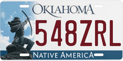 OK license plate 548ZRL