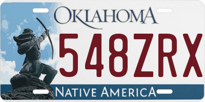 OK license plate 548ZRX